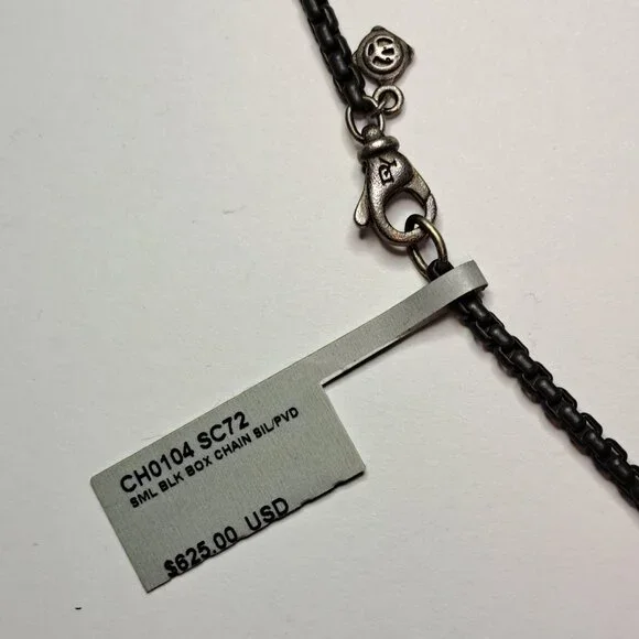 David Yurman Silver Small Black Box Chain - Picture 2 of 4